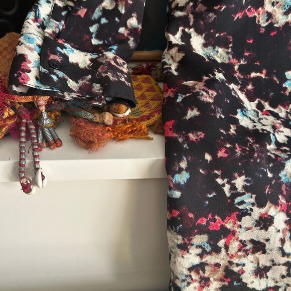 Walter Baker Black Floral Long Sleeve Dress L - Picture 4 of 16